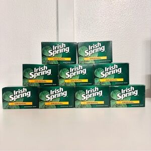 VTG 9 Irish Spring Original Deodorant Body Soap Bath Bar 4oz No Linseed Barcode